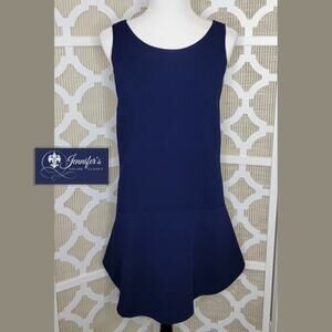 BB Dakota Women's Navy Blue Raven Waffle Knit Drop Waist Dress Size L
